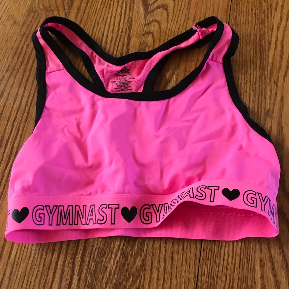 Pink justice sports bra nylon soft and stretchy